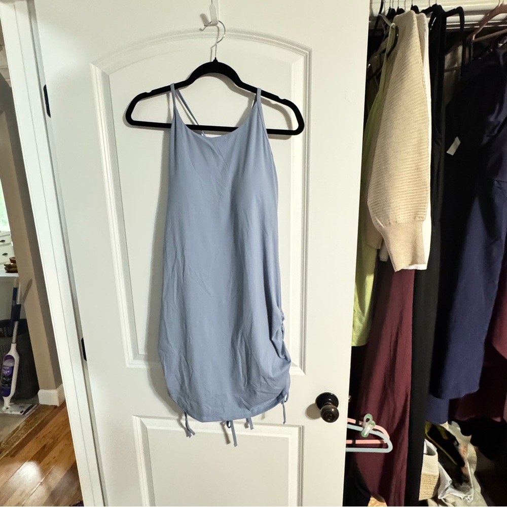 Light Blue Women's Drawstring Mini Dress